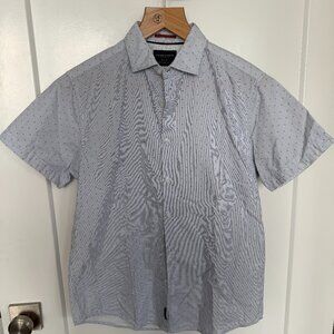 Denim & Flower Men's Small Slim Fit Short Sleeve Button Down Shirt
